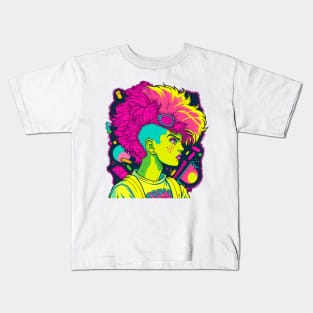 90's Pop Art Punk Girl Character Kids T-Shirt